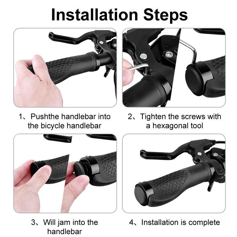 Lock-On Bike Handlebar Grips, Anti-Slip Aluminum Alloy Rubber