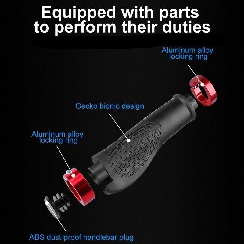 Lock-On Bike Handlebar Grips, Anti-Slip Aluminum Alloy Rubber