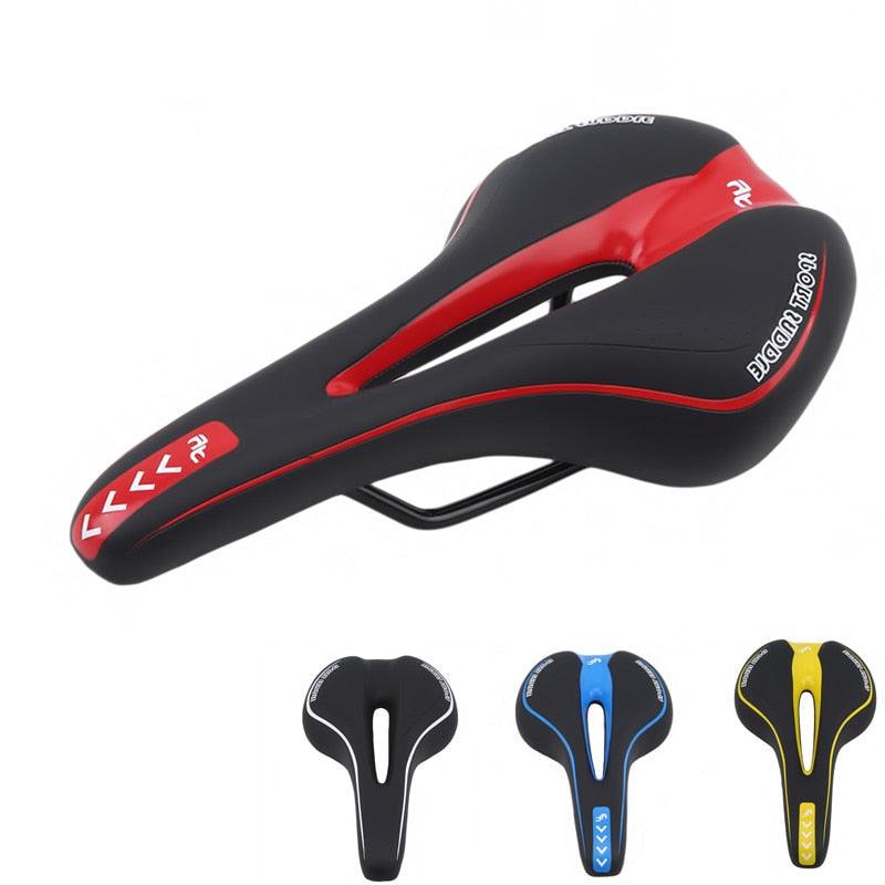 Ergonomic hollow memory foam bike saddle for endurance cycling