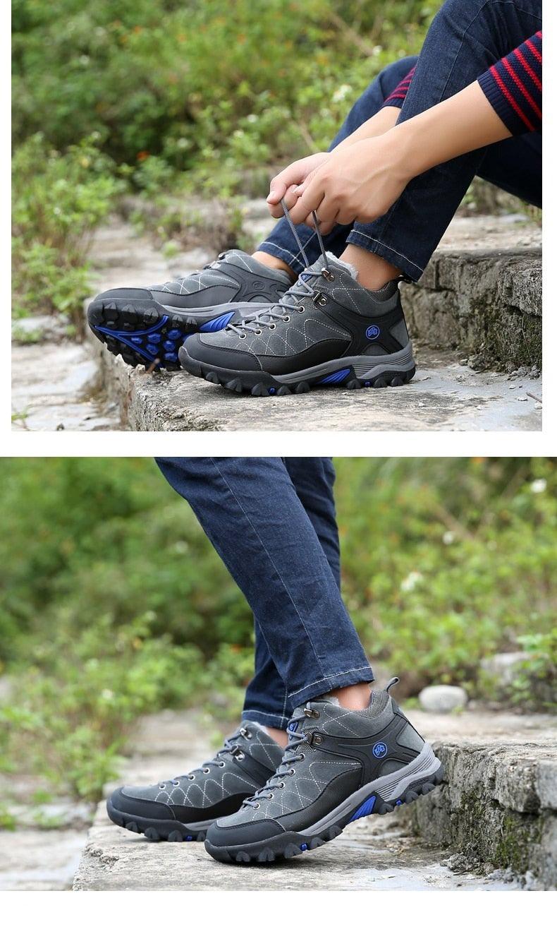 Mens Fur Lined Snow Boots - Comfortable Non-Slip Winter Ankle Shoes