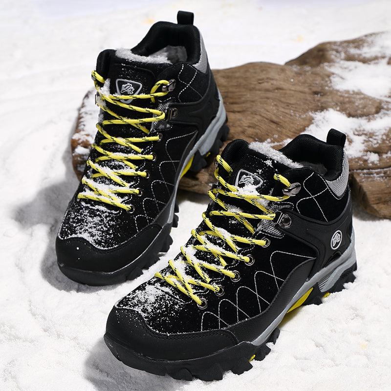 Mens Fur Lined Snow Boots - Comfortable Non-Slip Winter Ankle Shoes