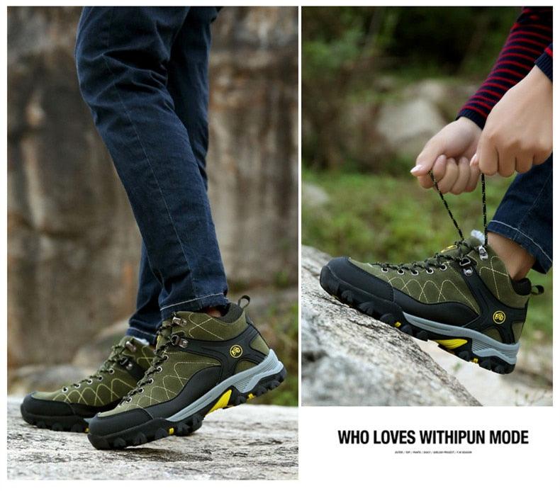 Mens Fur Lined Snow Boots - Comfortable Non-Slip Winter Ankle Shoes