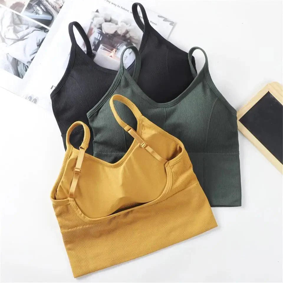 Women's V-Neck Cropped Sports Bra