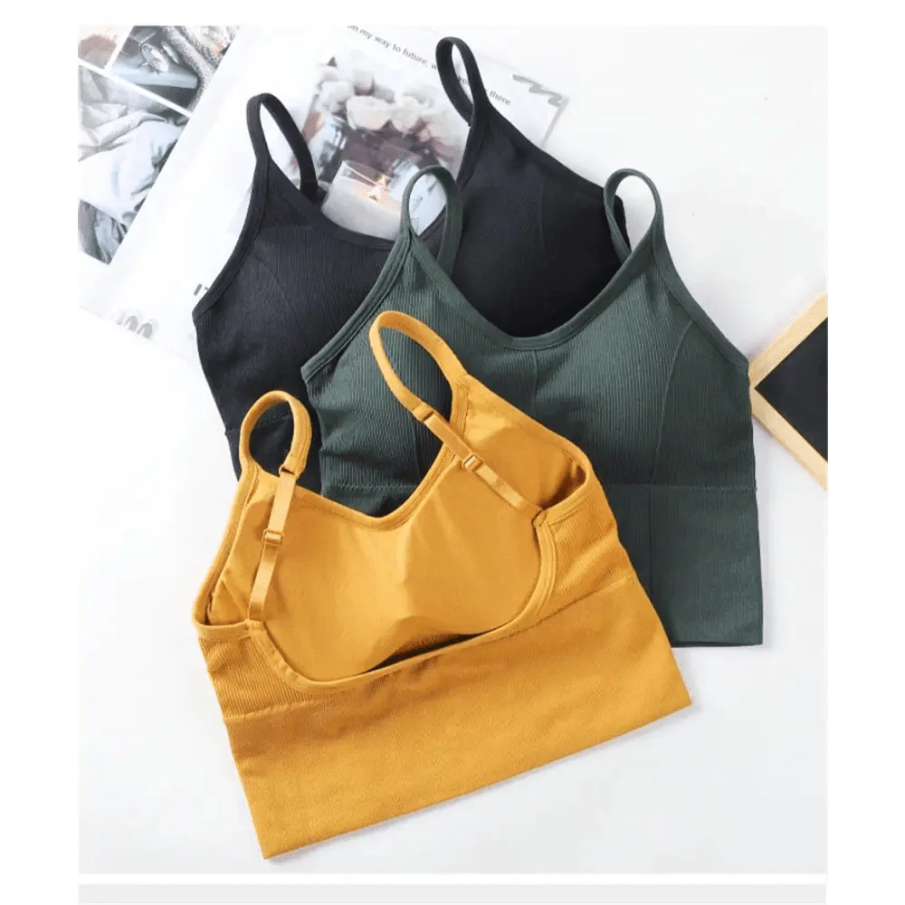 Women's V-Neck Cropped Sports Bra