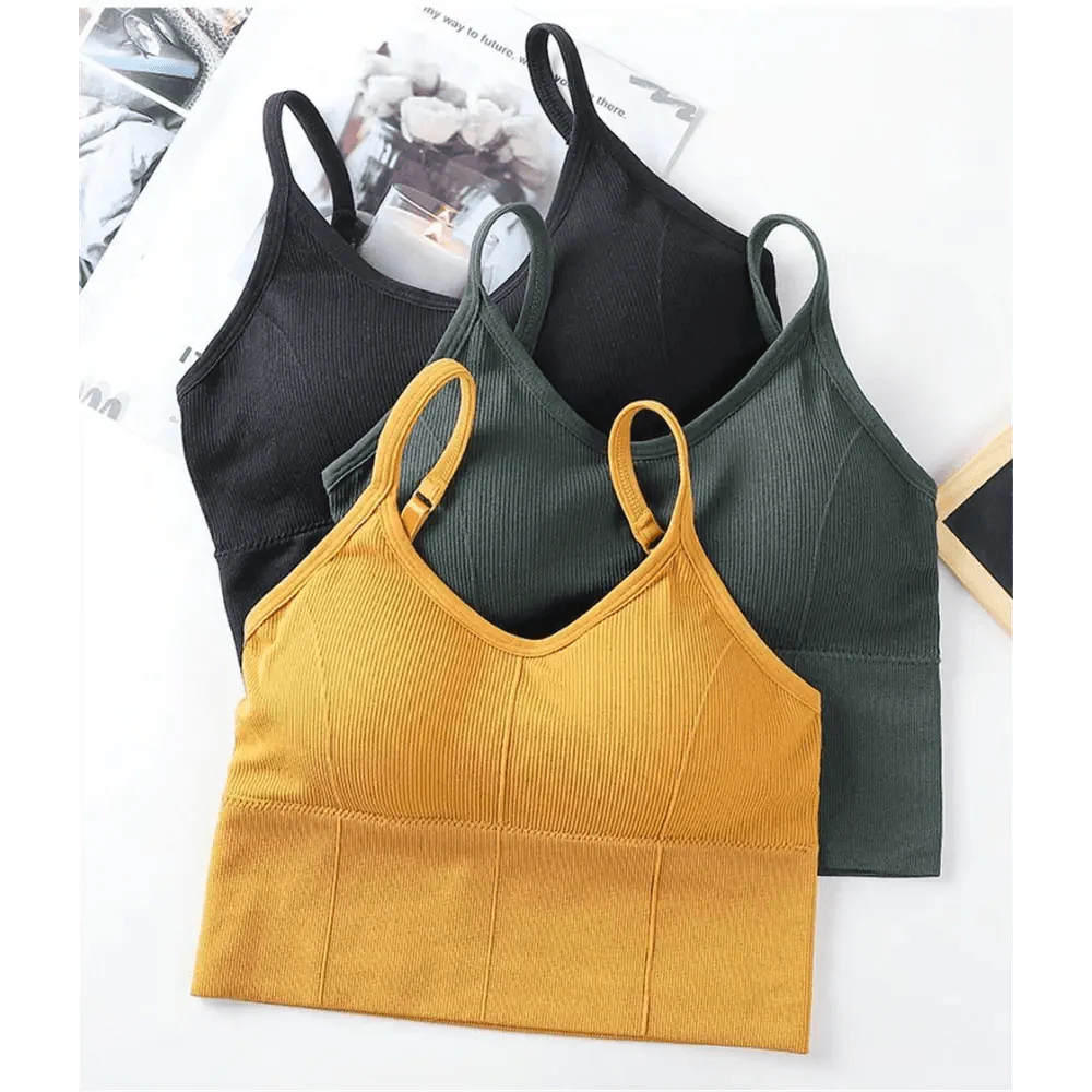 Women's V-Neck Cropped Sports Bra