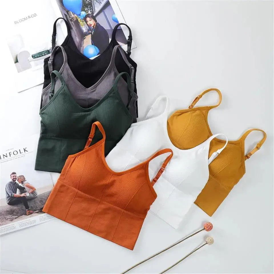 Women's V-Neck Cropped Sports Bra