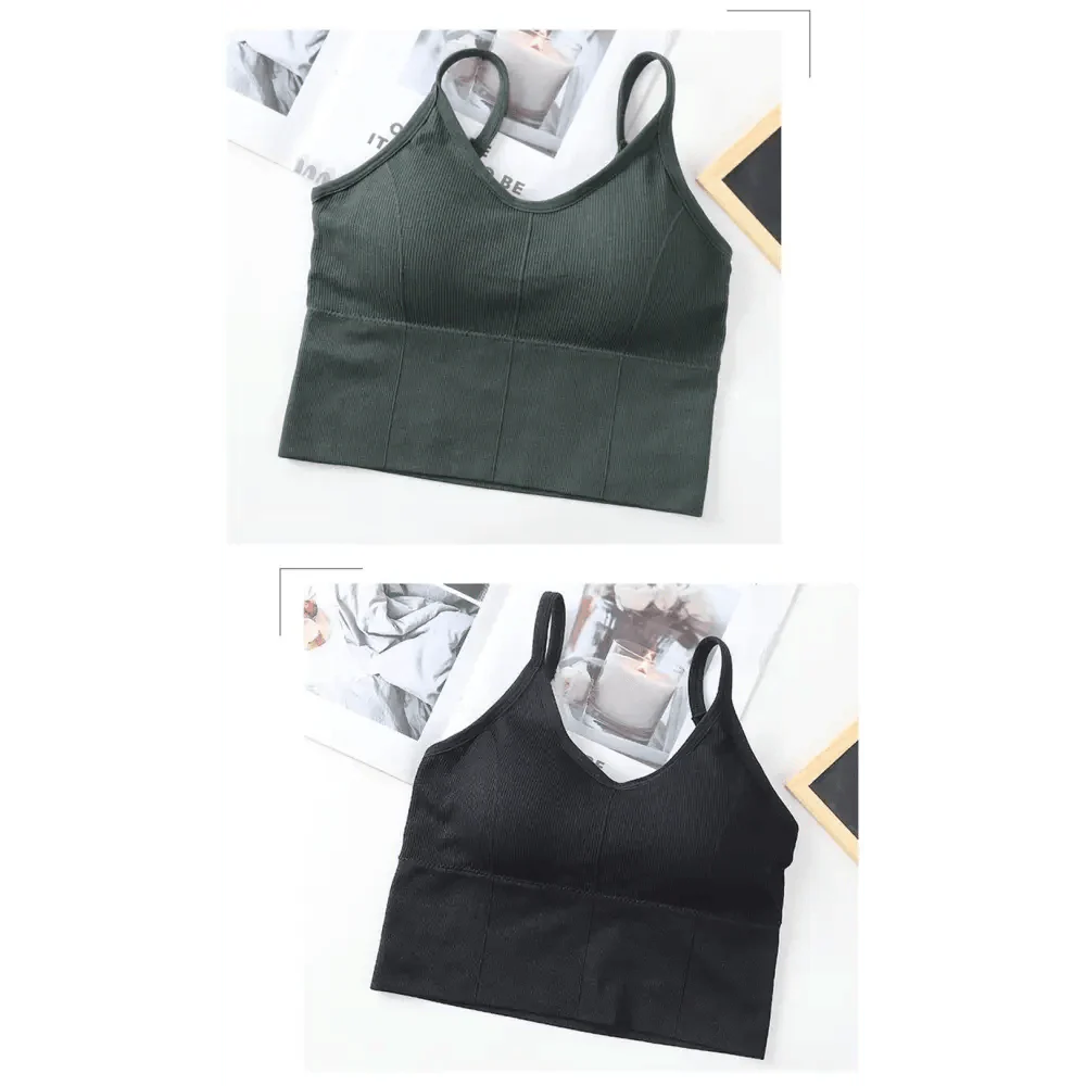 Women's V-Neck Cropped Sports Bra