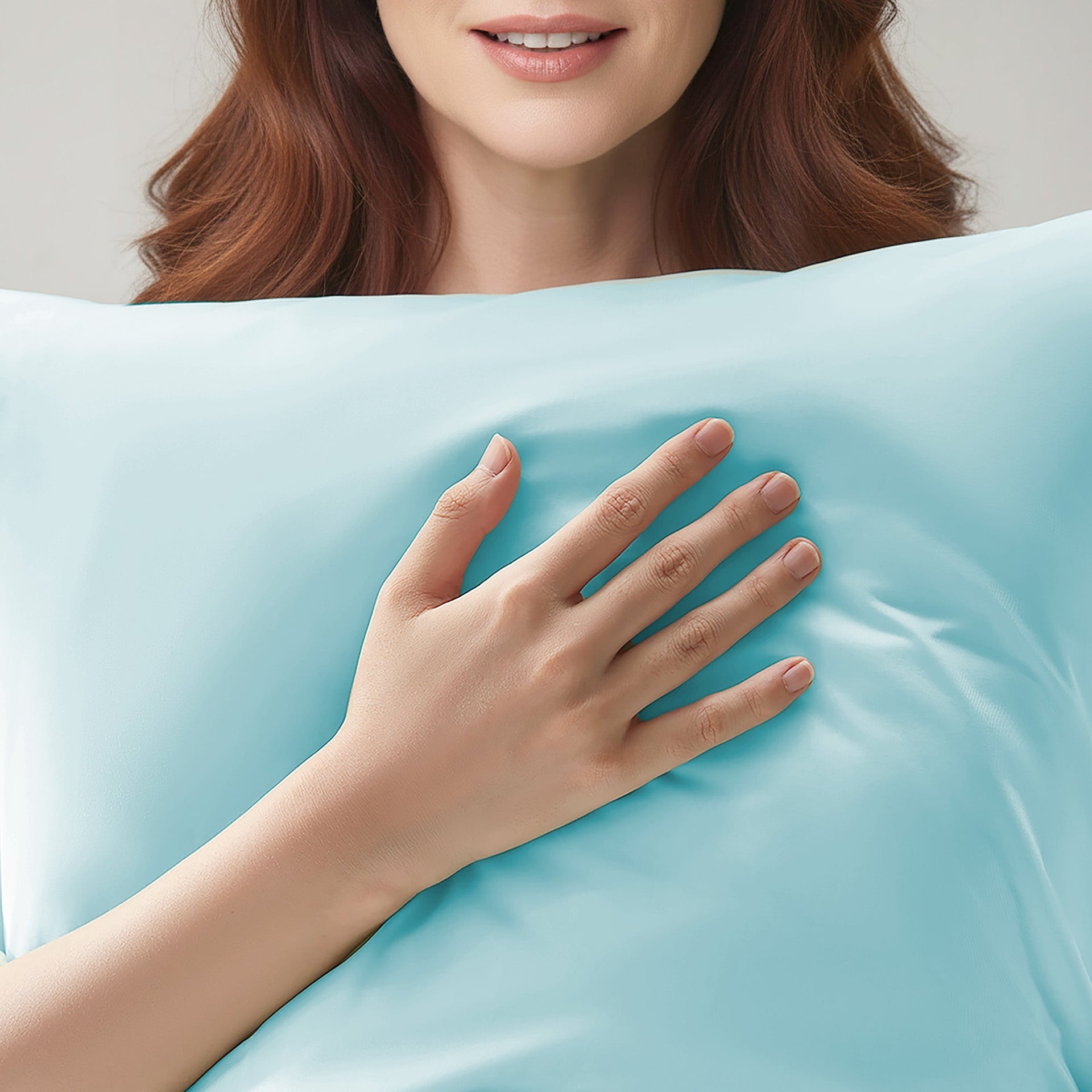 Cooling Pillowcase with Moisture Wicking Fabric Light Blue - Image 4