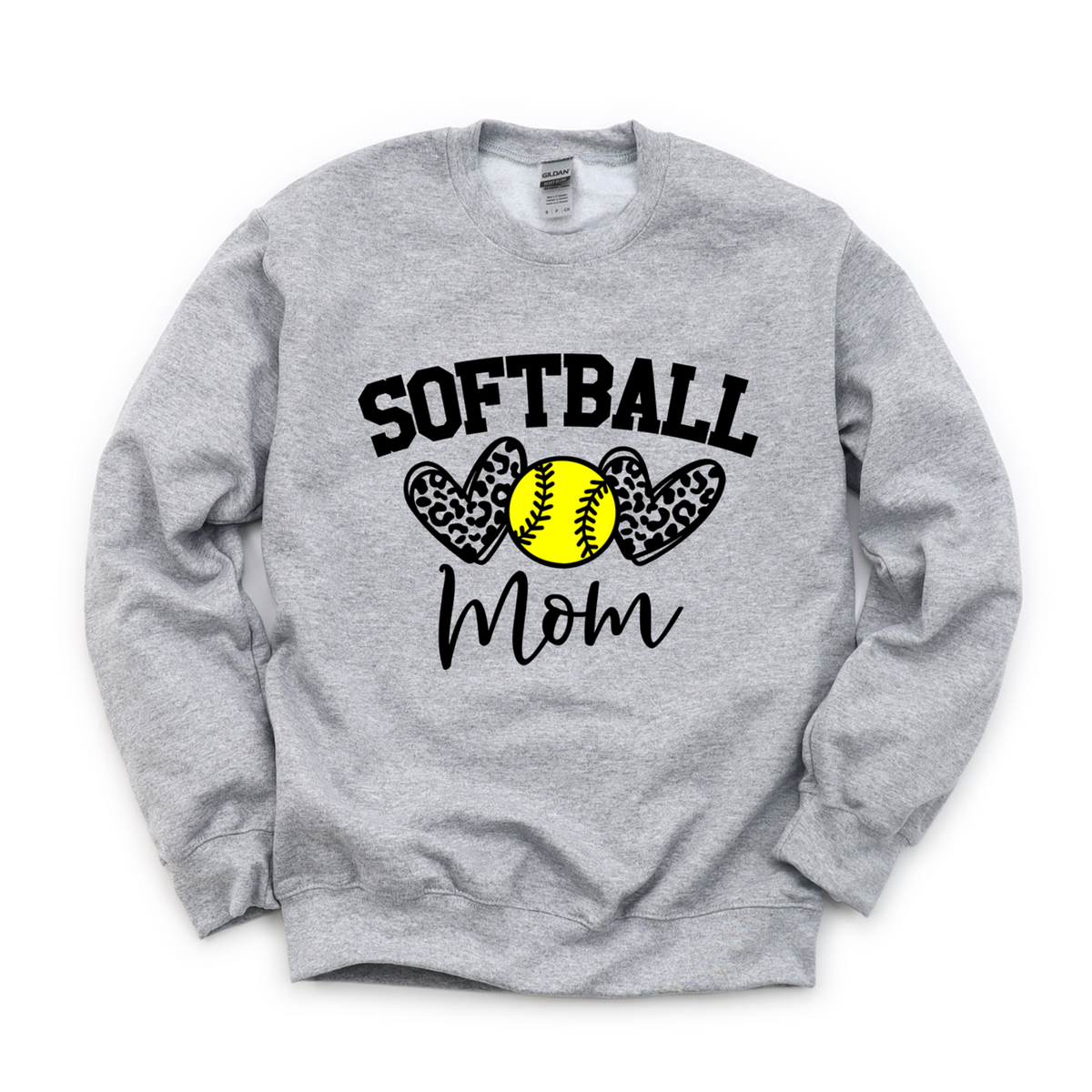 Baseball or Softball Mom Leopard Heart Tee OR Sweatshirt