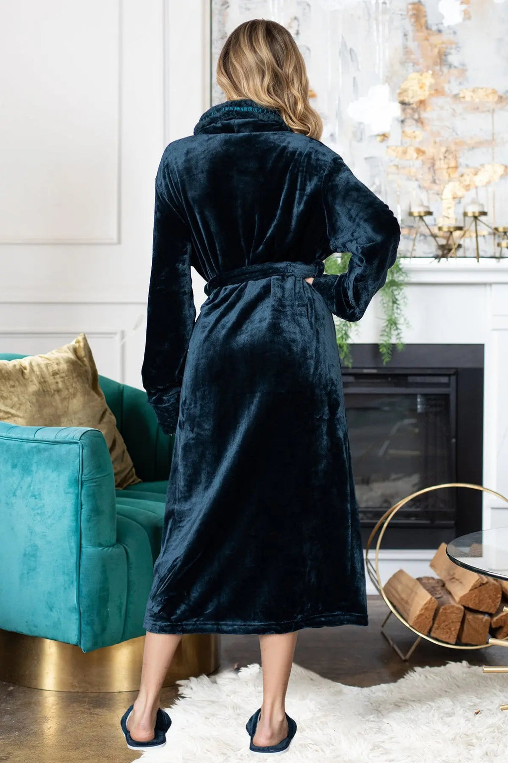 Women's Ultra Soft Plush Bathrobe - Cozy Loungewear Spa Robe - Image 47