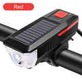 Solar Powered LED Bike Headlight with 140dB Horn & USB Charger