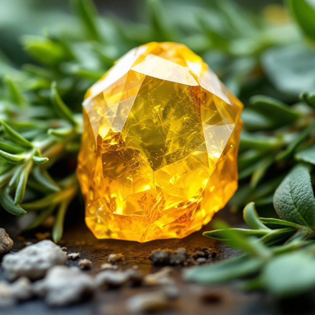 Solar Plexus Chakra Crystal-Enhanced Reed Oil Diffuser, Herbal Tranquility, 100ml