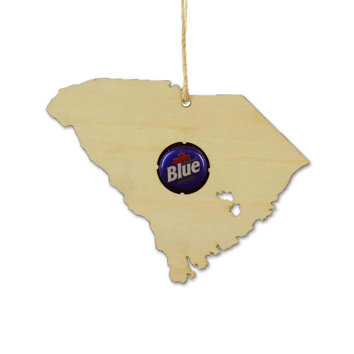 South Carolina Beer Cap Map Ornaments