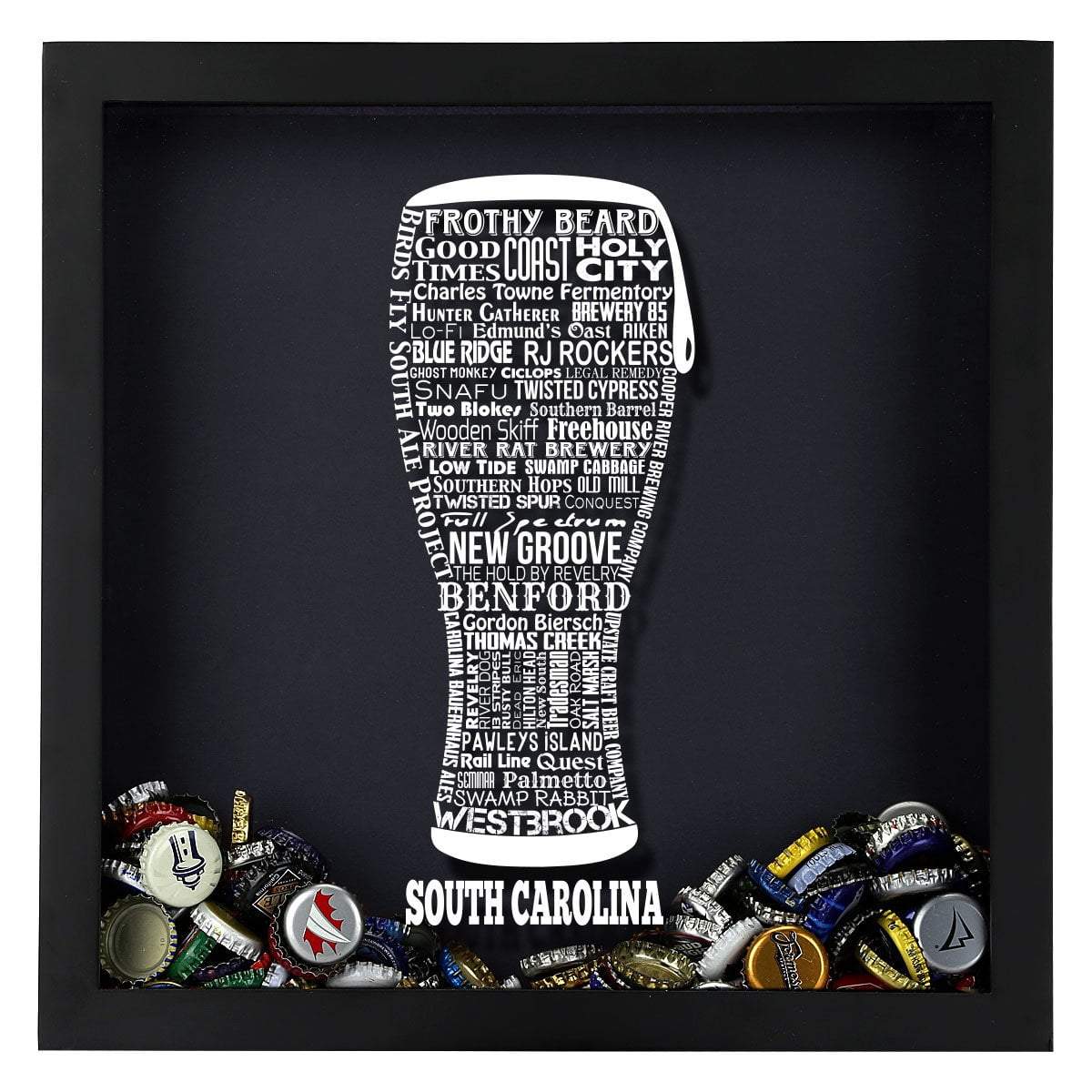 South Carolina Beer Typography Shadow Box