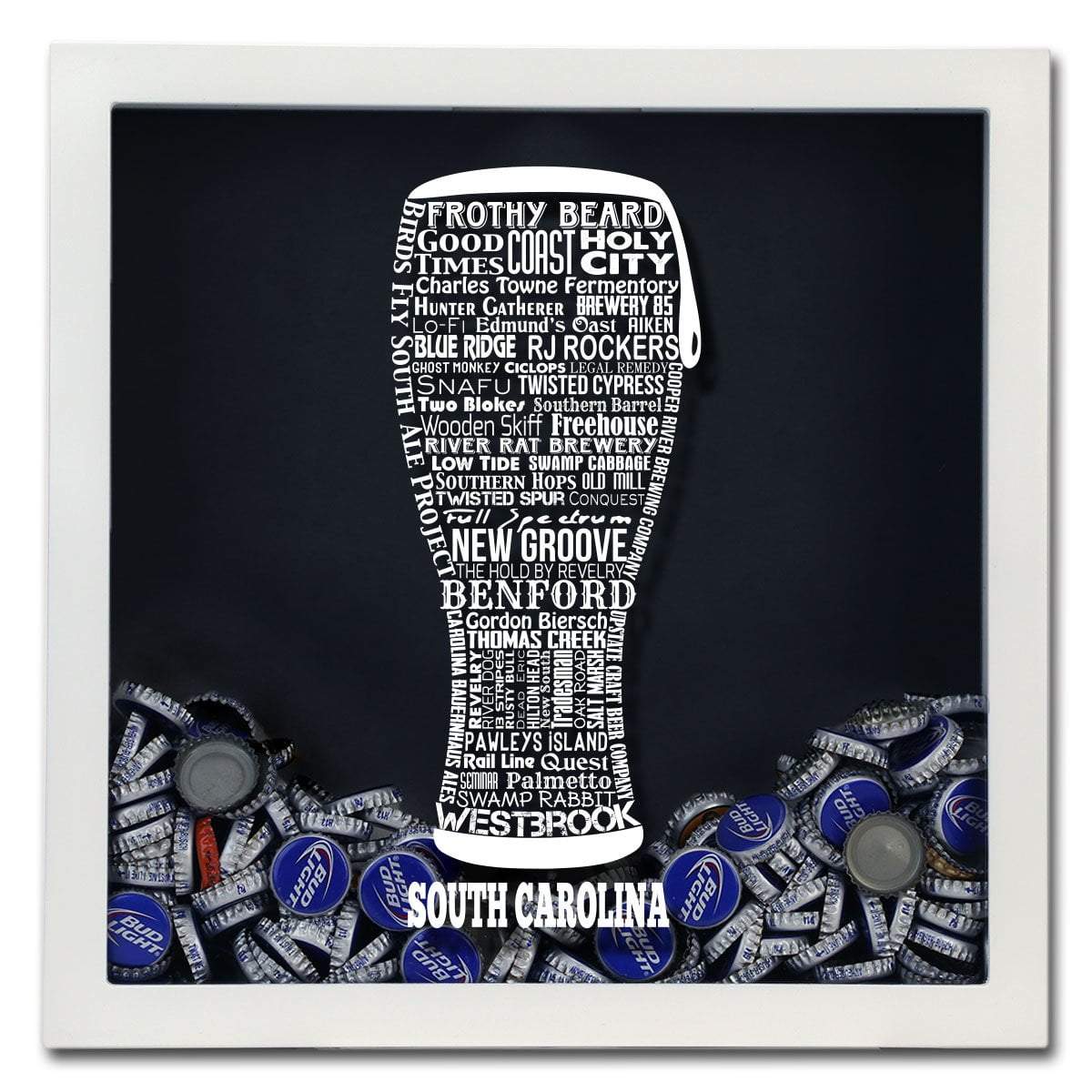 South Carolina Beer Typography Shadow Box