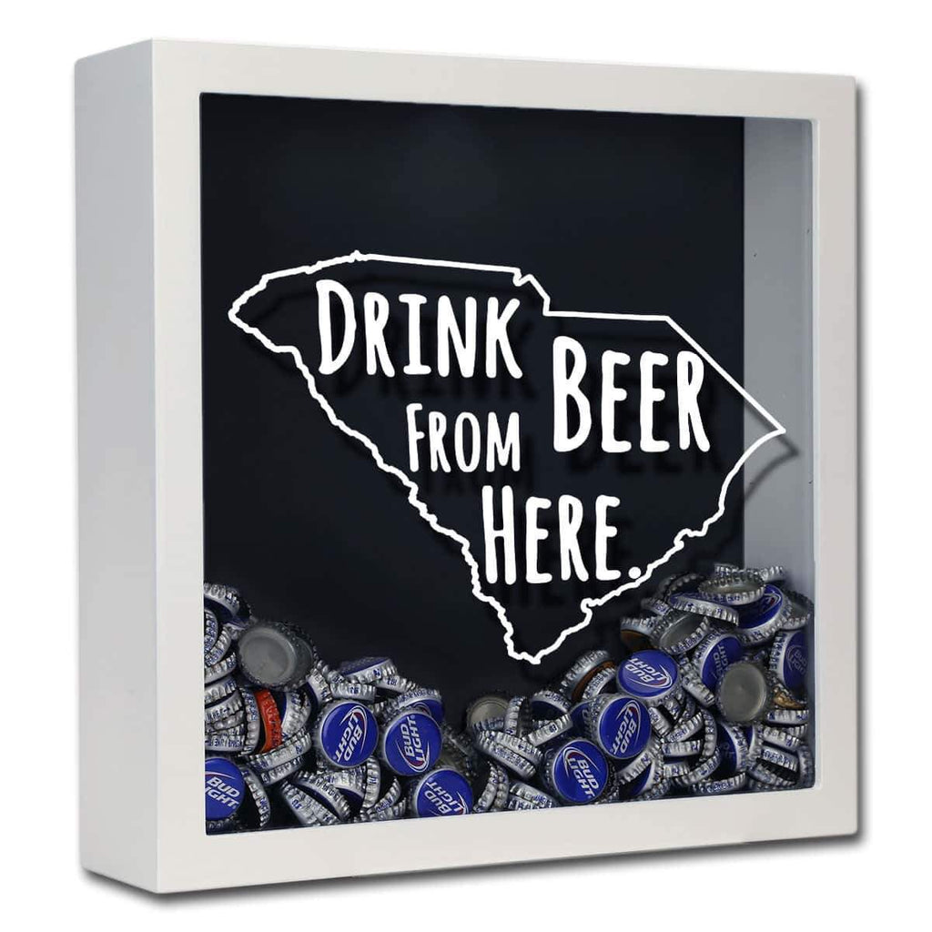 South Carolina Drink Beer From Here Beer Cap Shadow Box