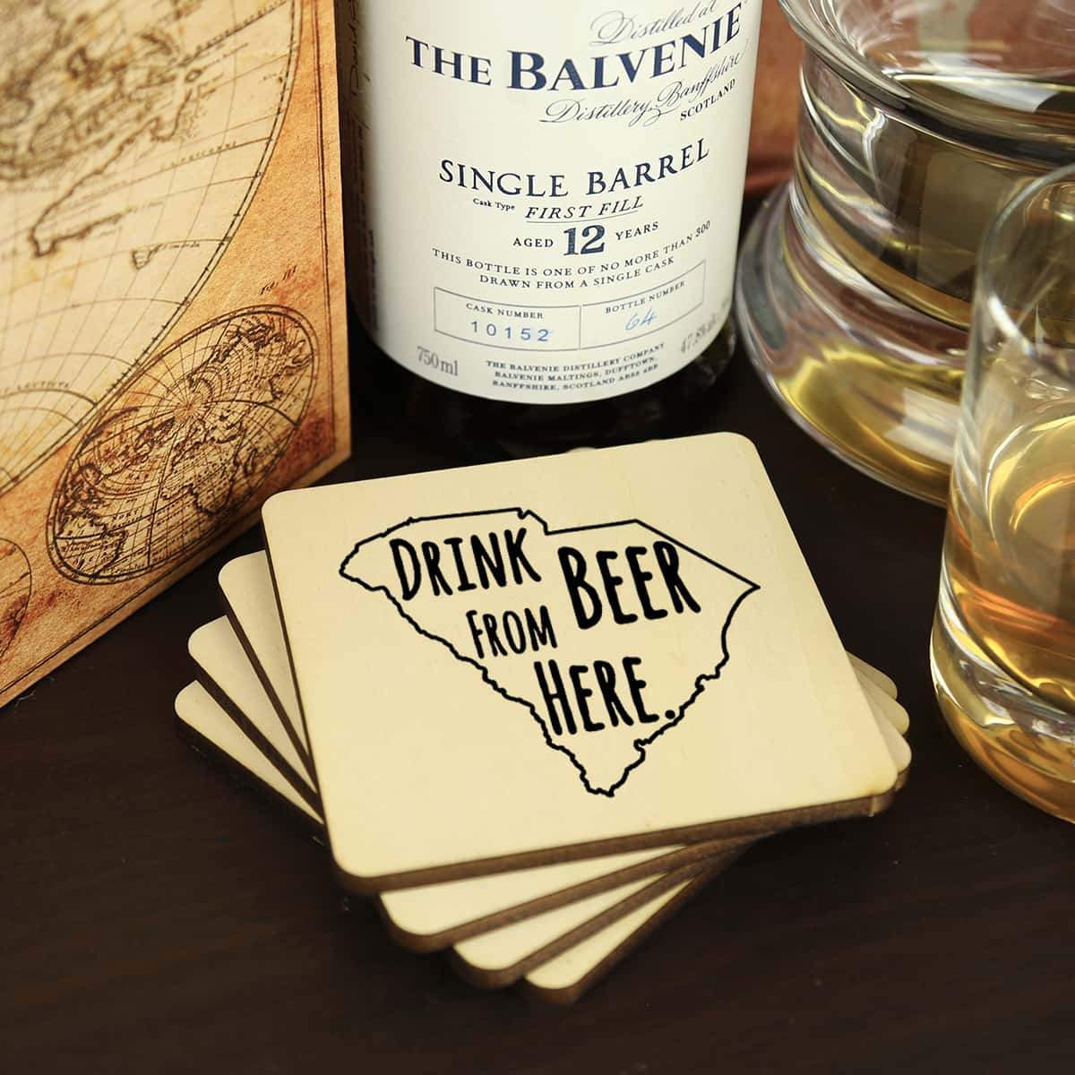South Carolina Drink Beer From Here Coasters