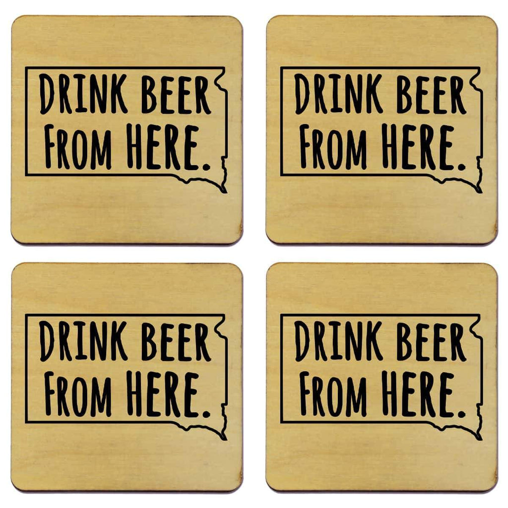 South Dakota Drink Beer From Here Coasters