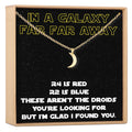 Space and Galaxy Crescent Moon Pendant Necklace