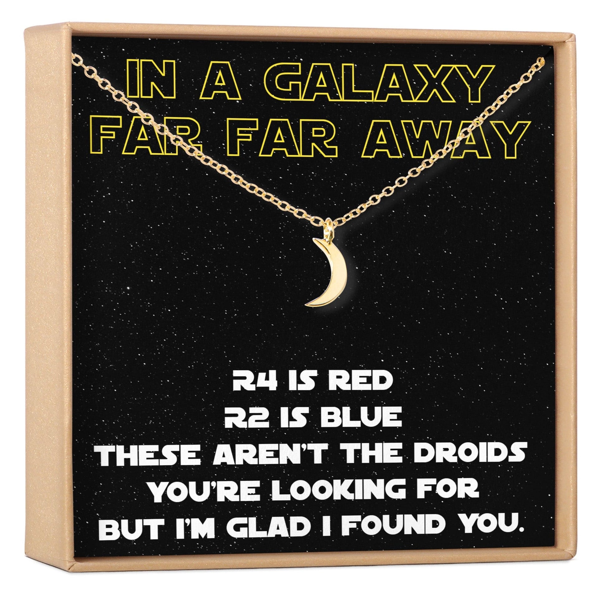 Space and Galaxy Crescent Moon Pendant Necklace
