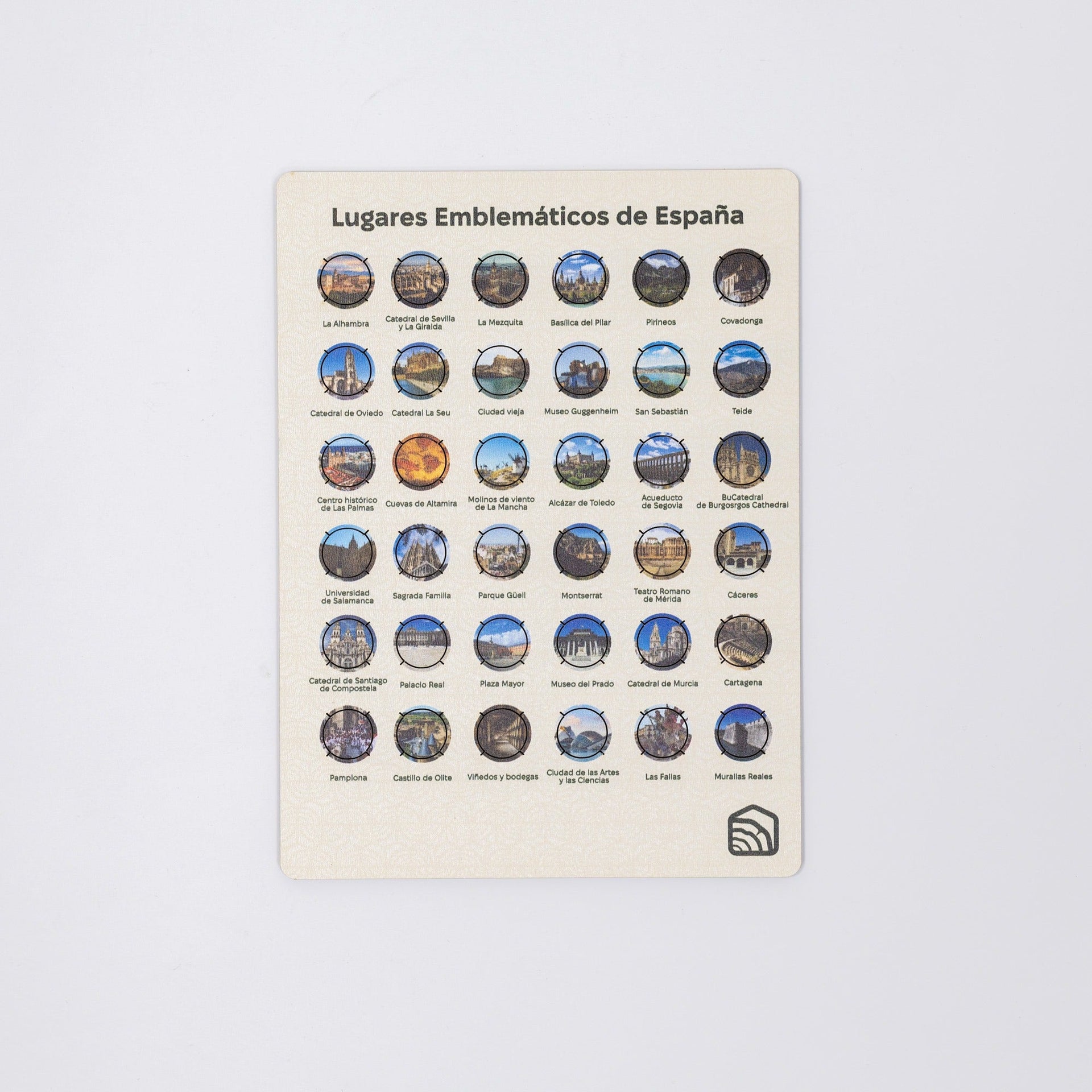 Decorative Spain Landmarks Pins Set – High-Quality Wood Decor