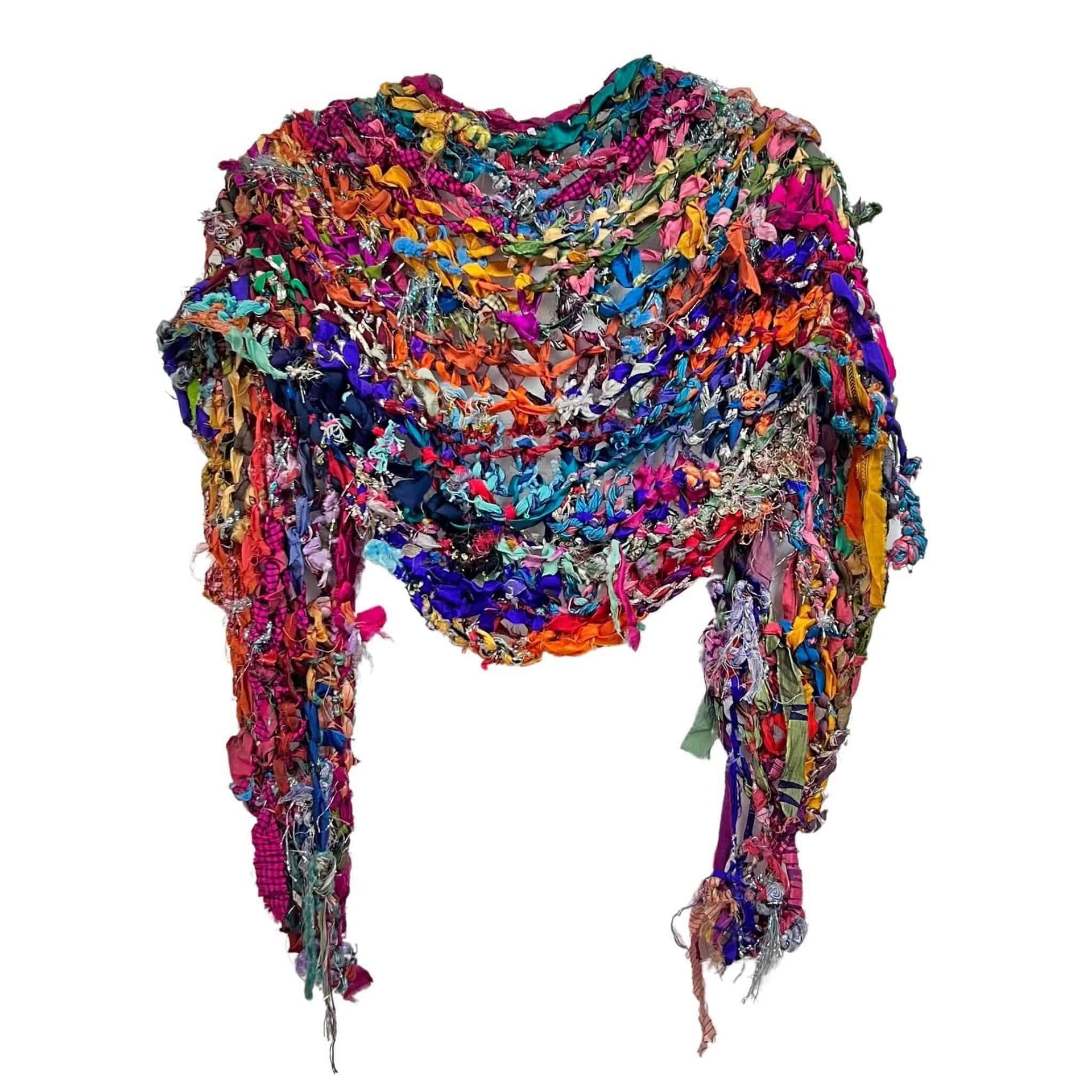 Sparkle Me Bohemian Knit Shawl Kit - Vibrant Multi-Colored DIY