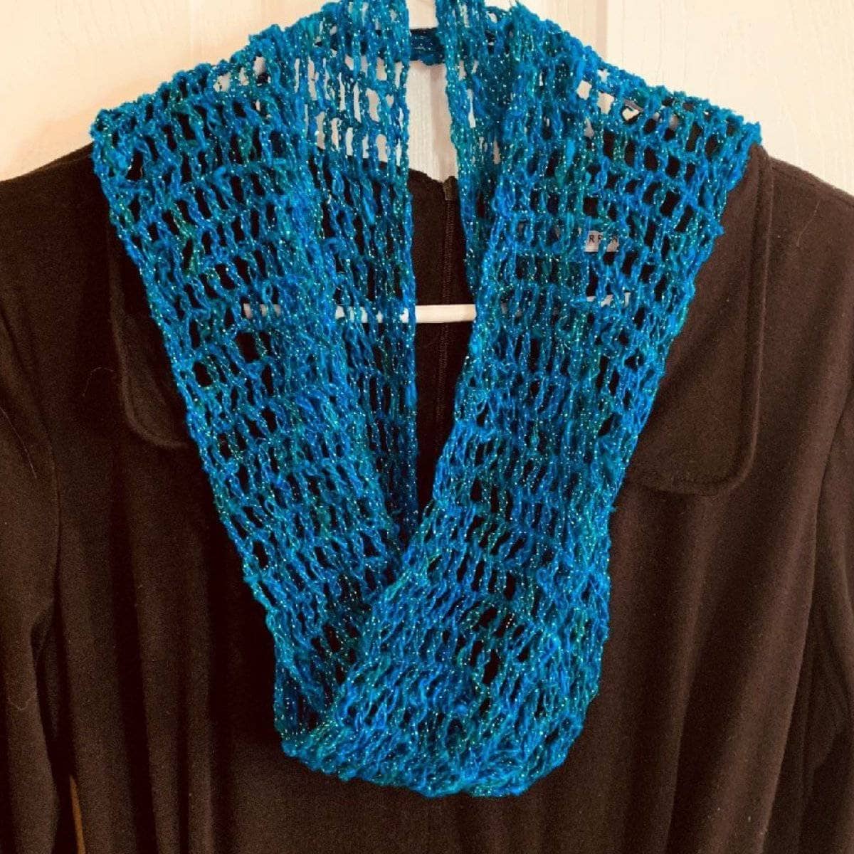 Elegant Sparkly Shawl made with lace weight silk yarn