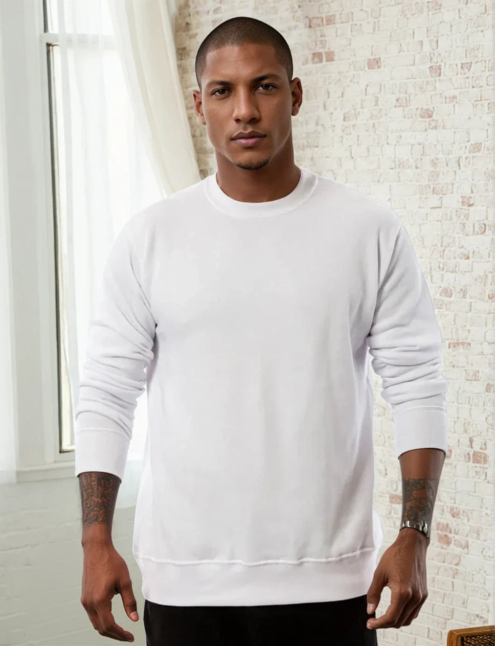 Retro Fleece Crewneck Sweatshirt 8 oz Cotton Blend Basic