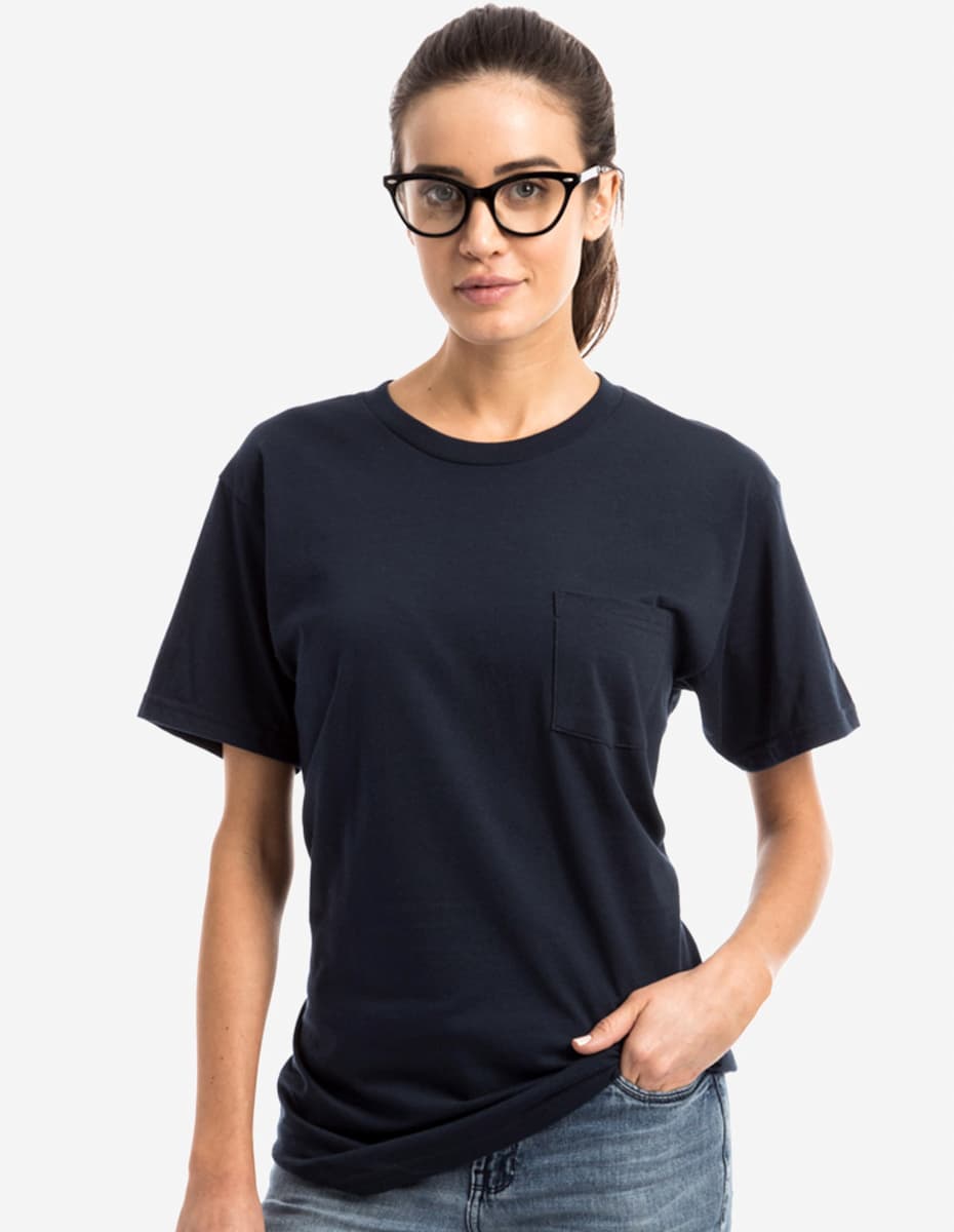 Mens Pocket T-Shirt Heather Grey Short Sleeve Cotton Tee - Image 10