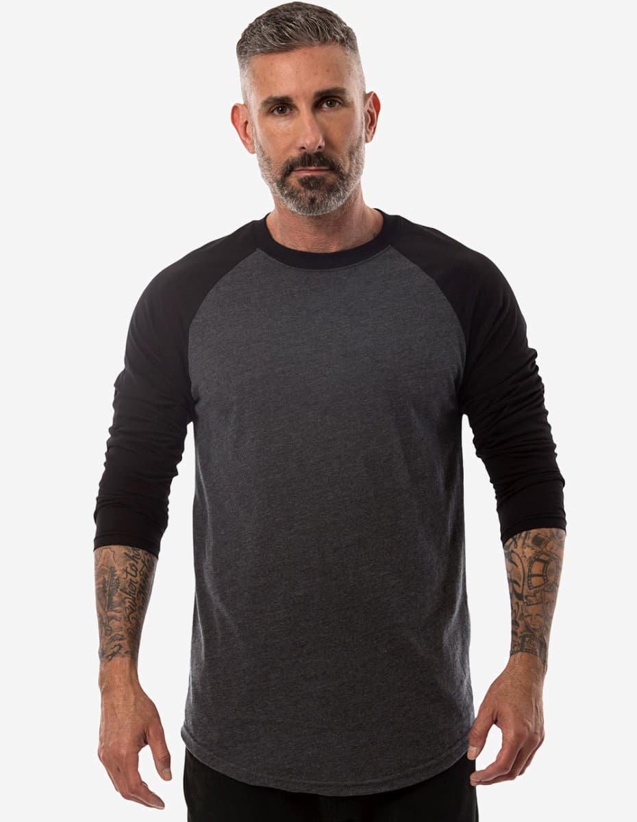 Three-Quarter Sleeve Raglan Baseball Shirt with Scalloped Hem - Image 2