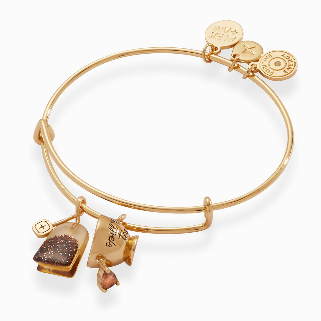 Spill the Tea Charm Bangle with Glitter Tea Bag and Cup