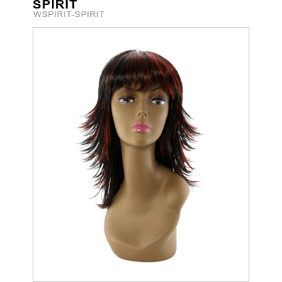 Spirit Synthetic Wig: Edgy Alternative Style in Black and Red