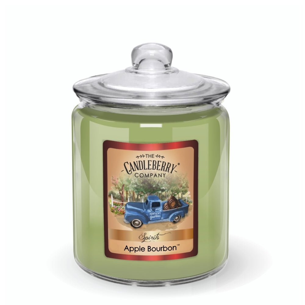 Apple Bourbon 3-Wick Candy Jar Candle | Sage Green Glass