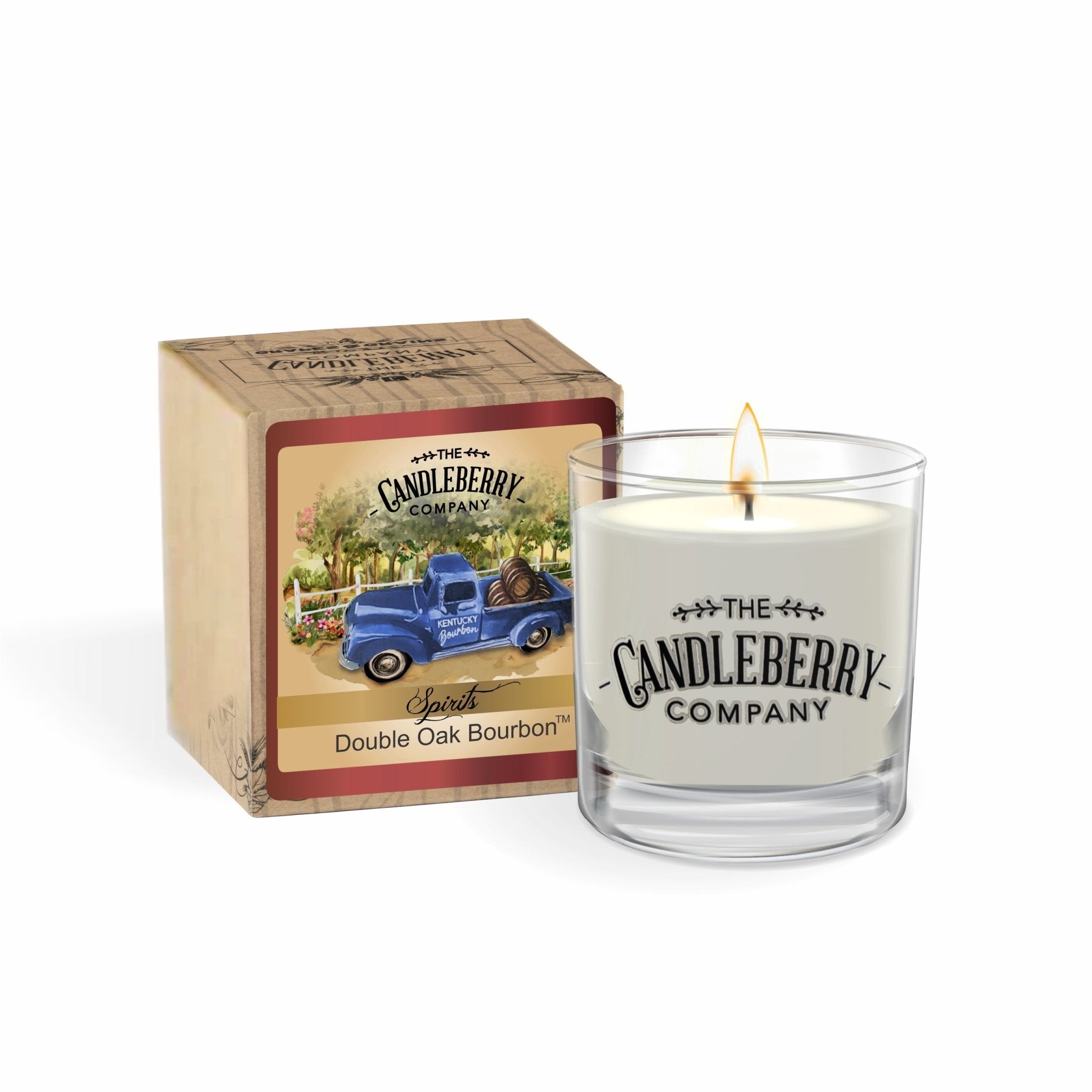 SPIRITS Double Oak Bourbon Rocks Glass Candle | Woody Scent