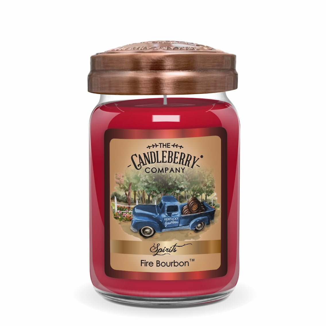 Fire Bourbon Large Jar Candle | Spiced Cinnamon Glass Candle