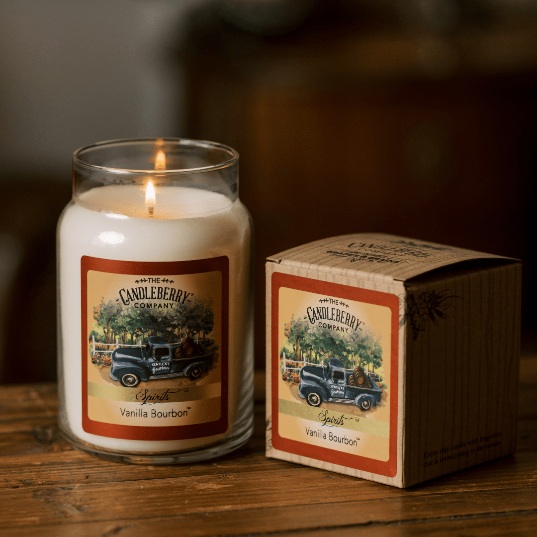 Vanilla Bourbon Large Jar Candle | Glass Farmhouse Scent