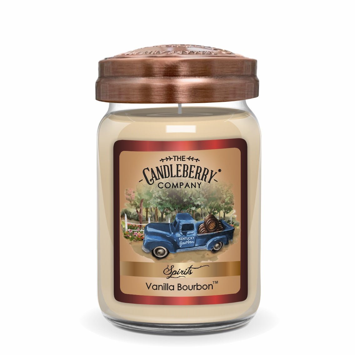 Vanilla Bourbon Large Jar Candle | Glass Farmhouse Scent