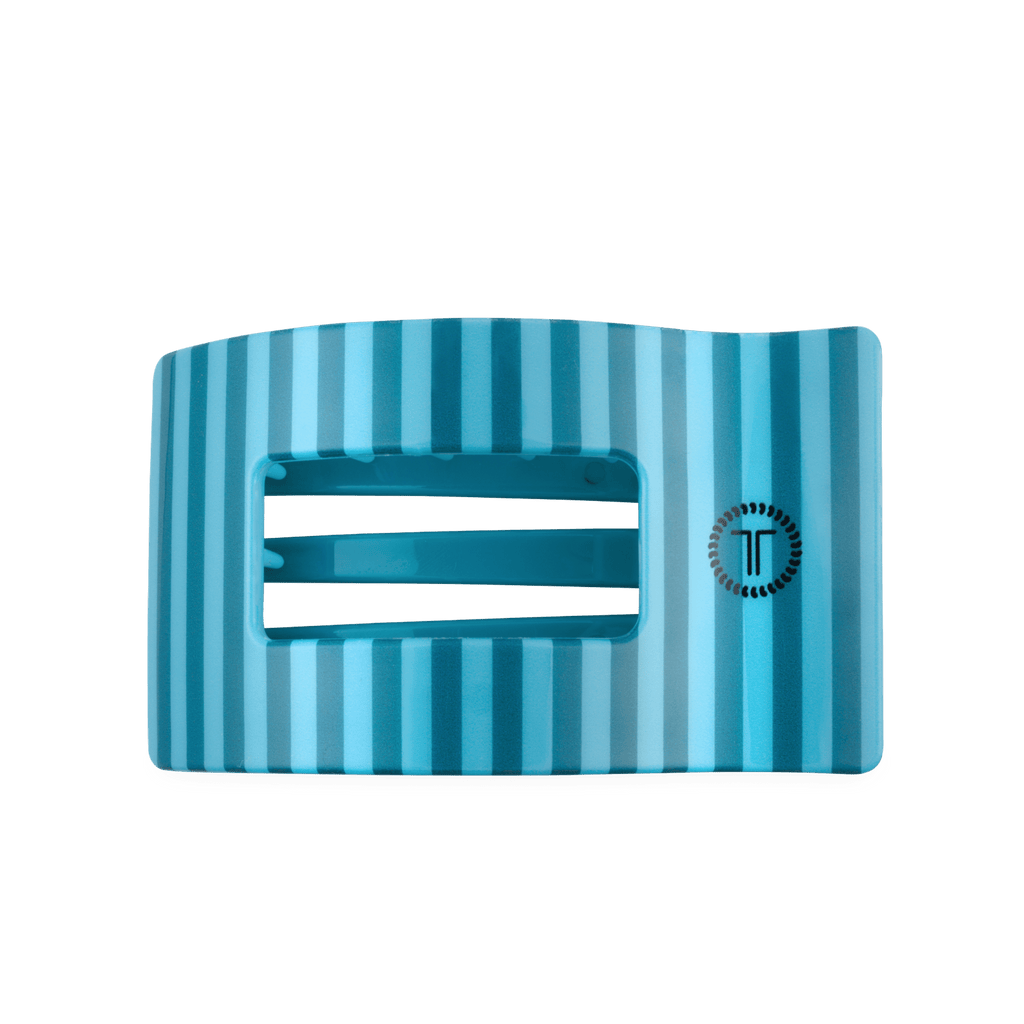 Large flat rectangular hair clip in blue Splash Zone color