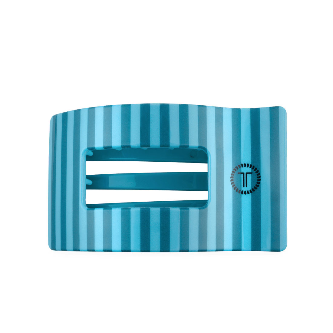 Large flat rectangular hair clip in blue Splash Zone color
