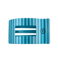 Large flat rectangular hair clip in blue Splash Zone color