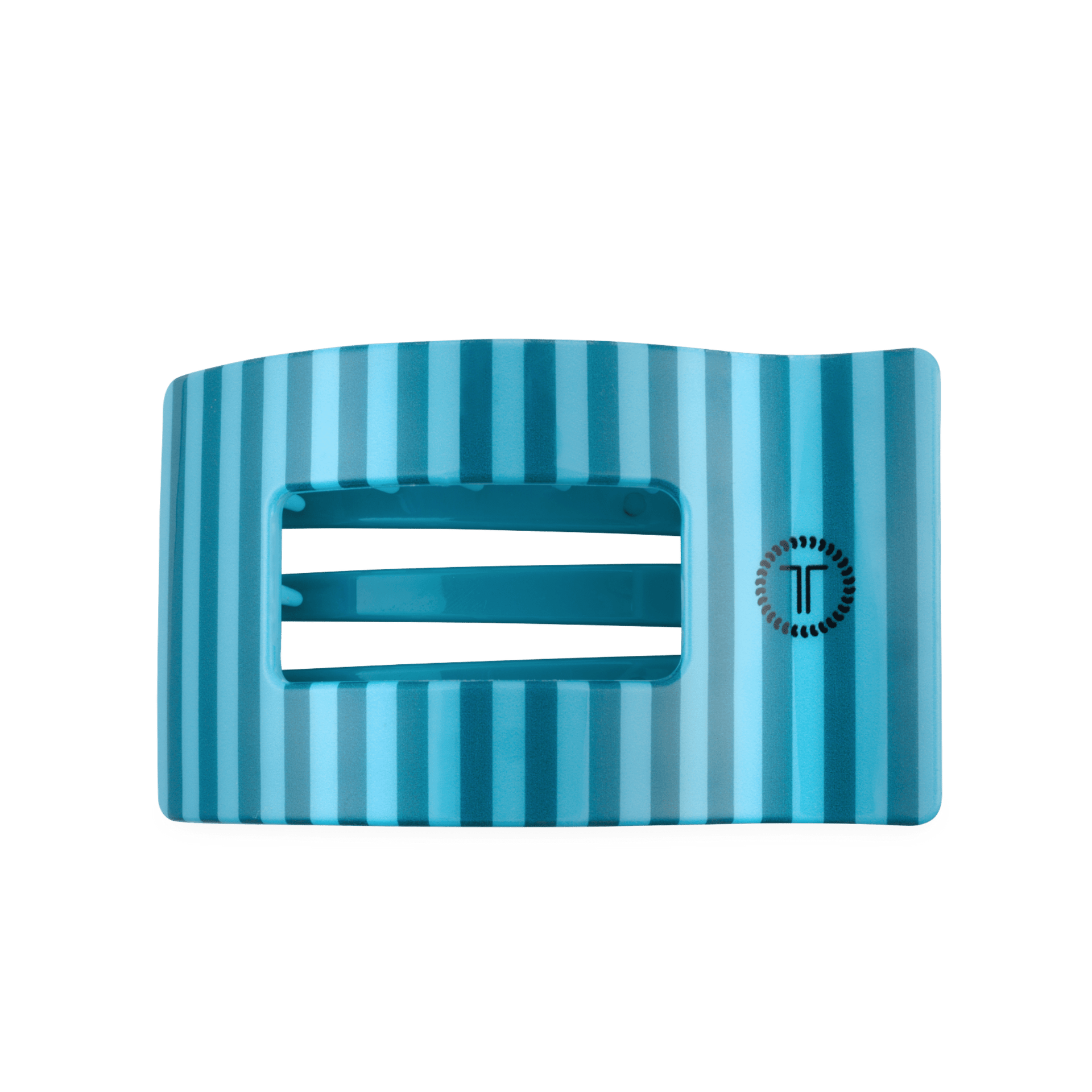 Large flat rectangular hair clip in blue Splash Zone color