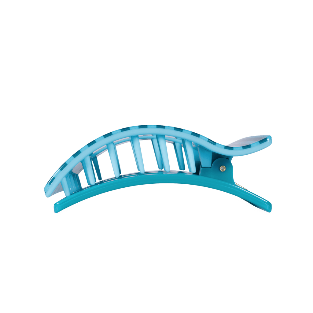 Splash Zone Large Flat Rectangle Hair Clip in Blue
