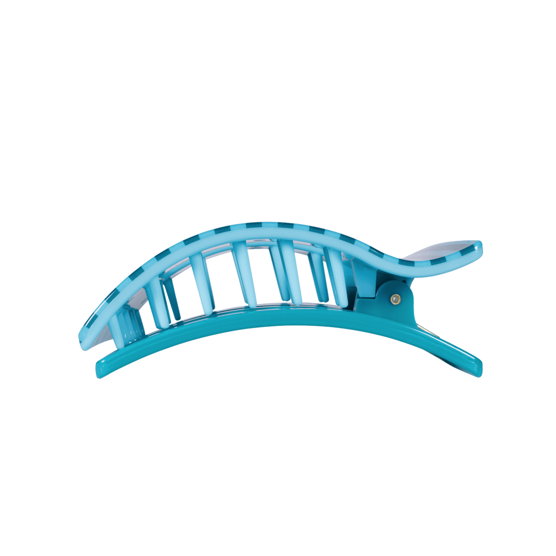 Splash Zone Large Flat Rectangle Hair Clip in Blue