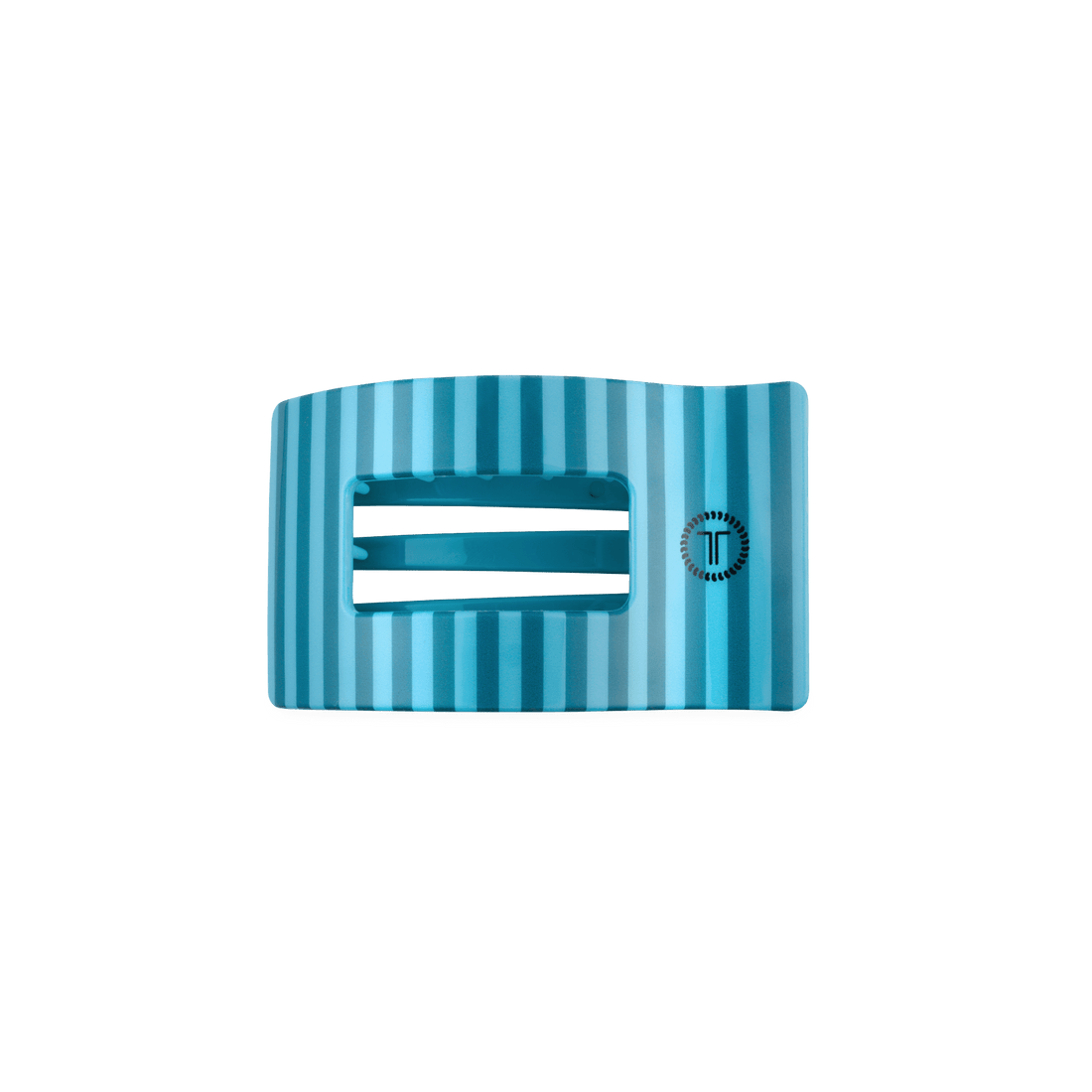 Small blue flat rectangle hair clip