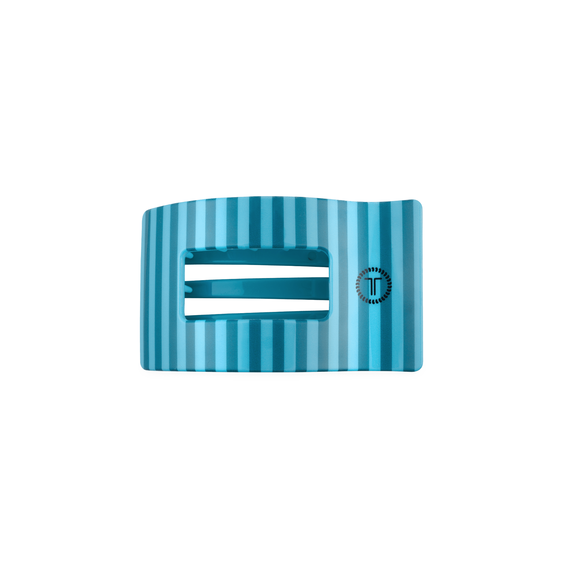 Small blue flat rectangle hair clip