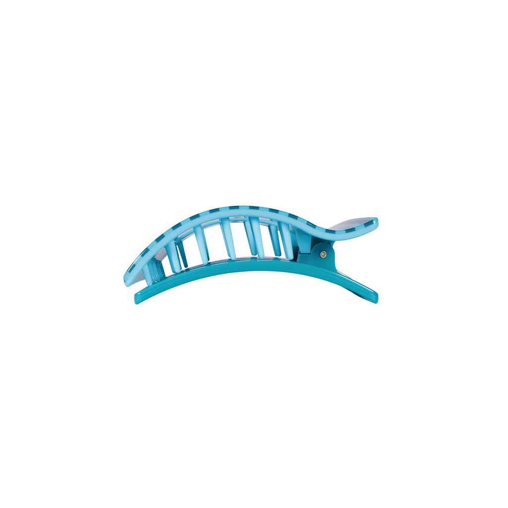 Splash Zone Small Flat Rectangle Hair Clip in Blue