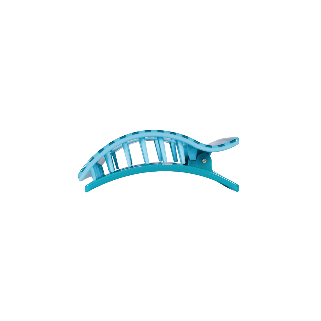 Splash Zone Small Flat Rectangle Hair Clip in Blue