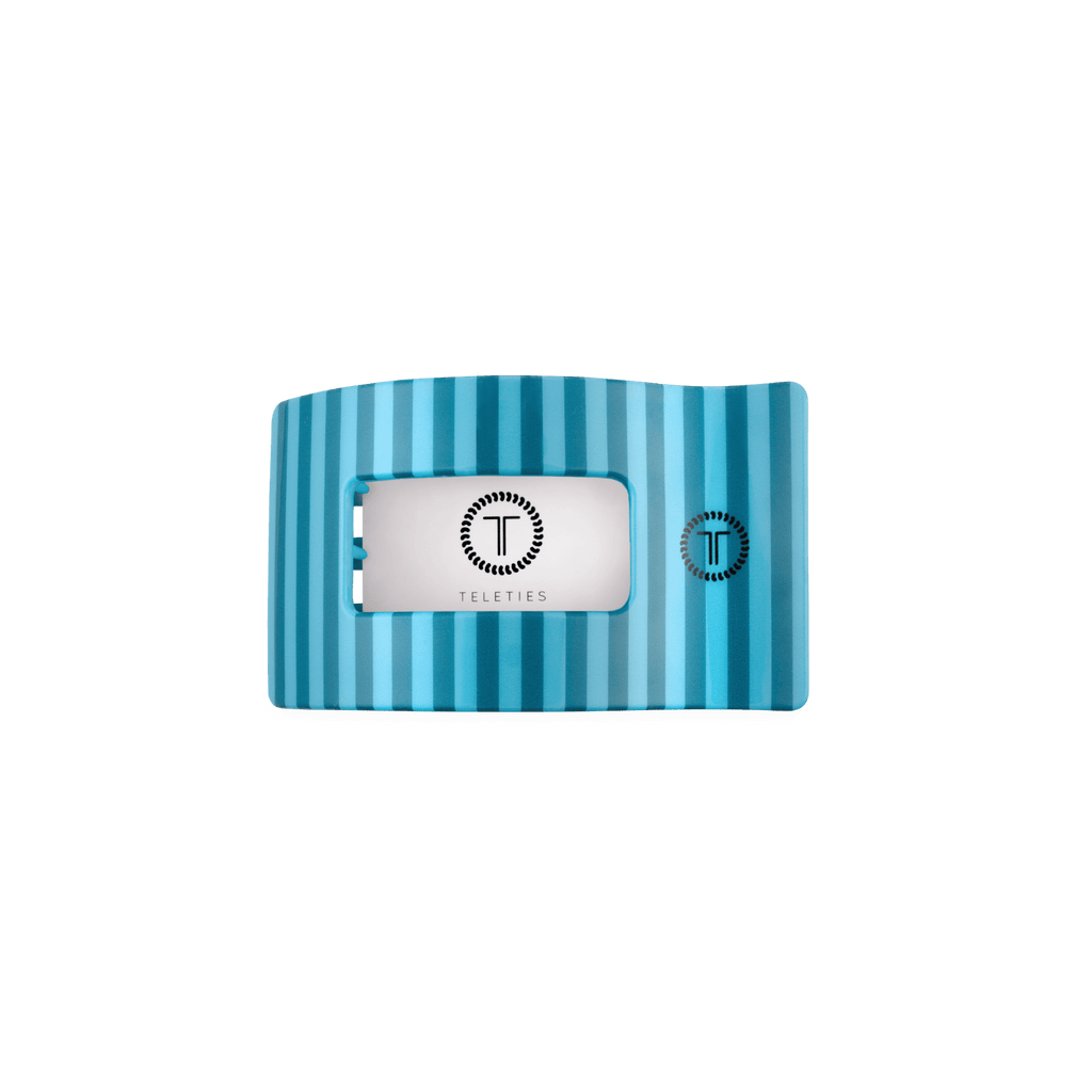 Splash Zone Small Flat Rectangle Hair Clip in Blue