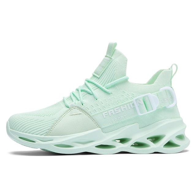Men's Breathable Knit Blade Sneakers - Sporty Casual Running Shoes