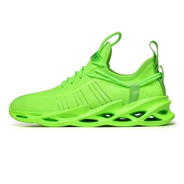 Men's Breathable Knit Blade Sneakers - Sporty Casual Running Shoes